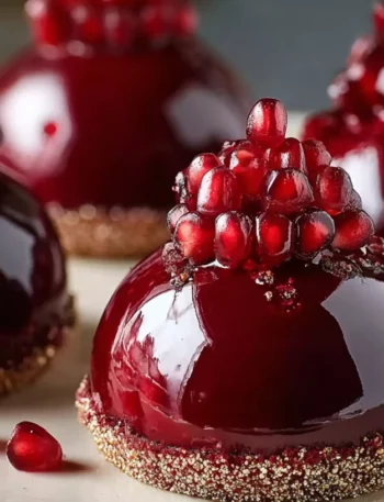 Glossy Pomegranate Mousse Domes