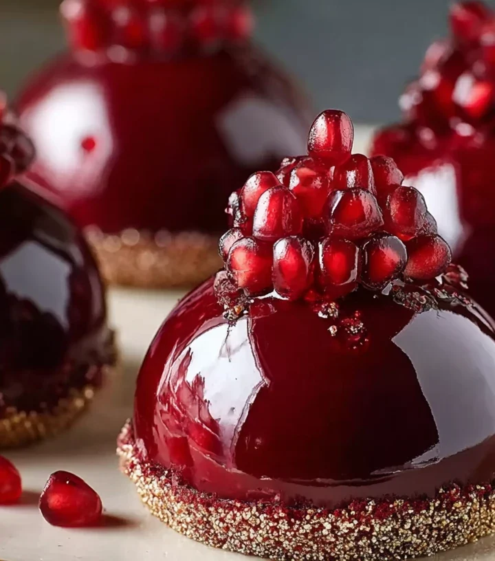Glossy Pomegranate Mousse Domes
