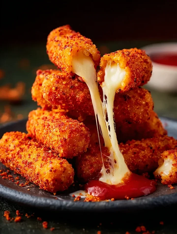 Hot Cheeto Mozzarella Sticks
