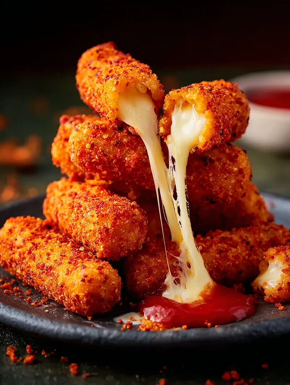 Hot Cheeto Mozzarella Sticks