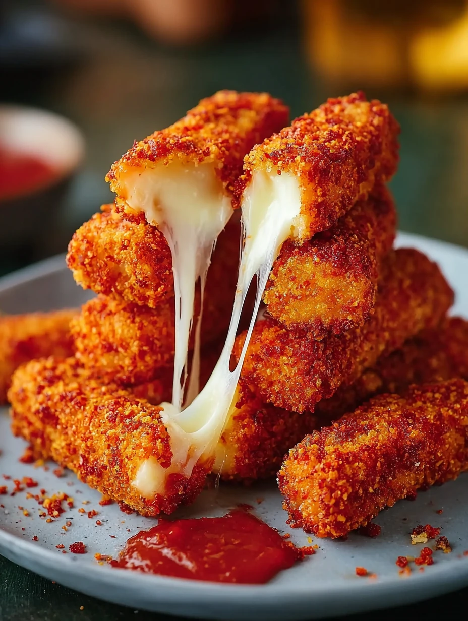 Hot Cheeto Mozzarella Sticks