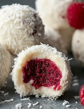 Nobake Raspberry Coconut Balls