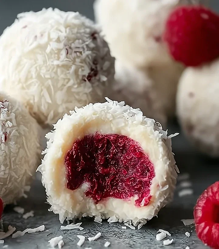 Nobake Raspberry Coconut Balls