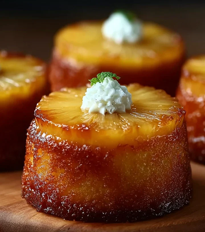 Pineapple Mascarpone Upsidedown Mini Cakes