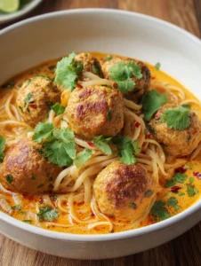 Thai Chicken Meatballs in Coconut Curry