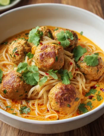 Thai Chicken Meatballs Coconut Curry