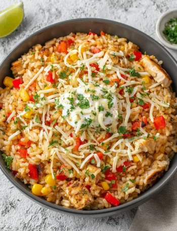 Cheesy Chicken Taco Rice