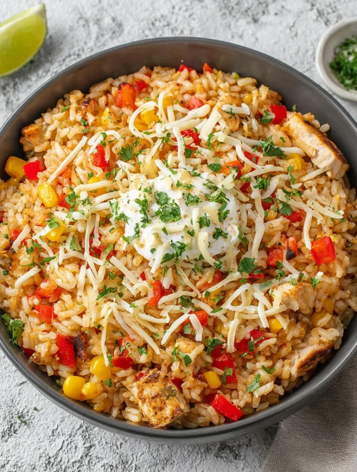 Cheesy Chicken Taco Rice