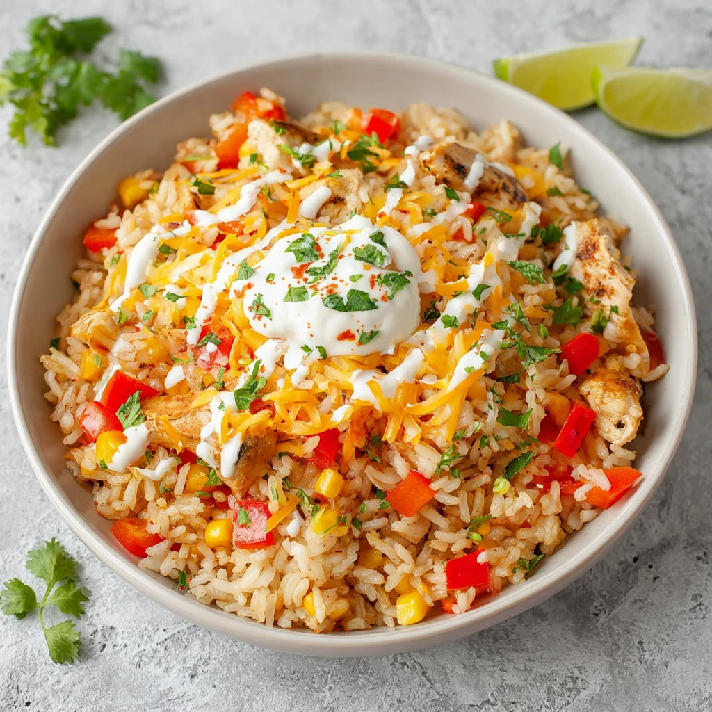 Cheesy Chicken Taco Rice
