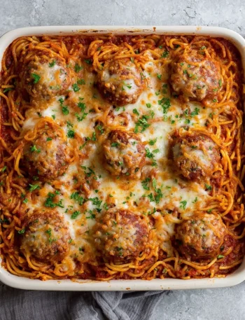 High Protein Baked Spaghetti Casserole
