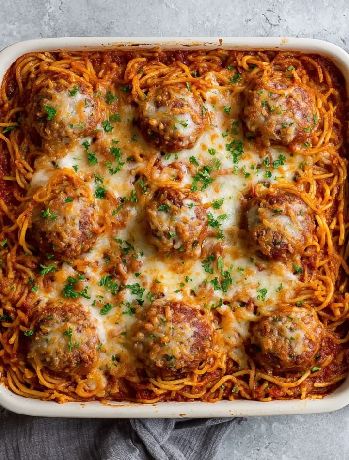 High Protein Baked Spaghetti Casserole