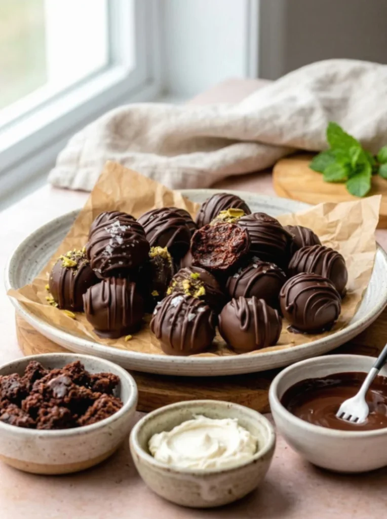 3-ingredient brownie truffles