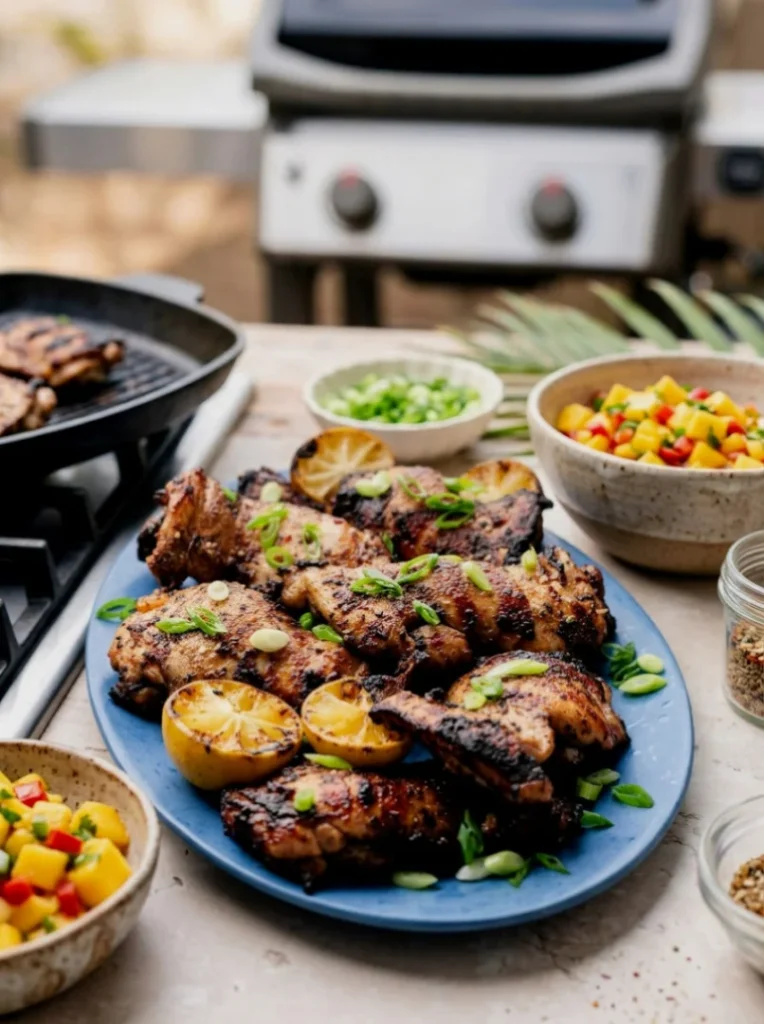 grilled jerk chicken thighs