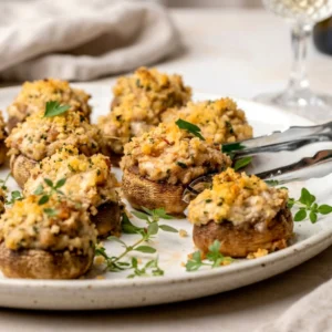 Sausage and Boursin Stuffed Mushrooms