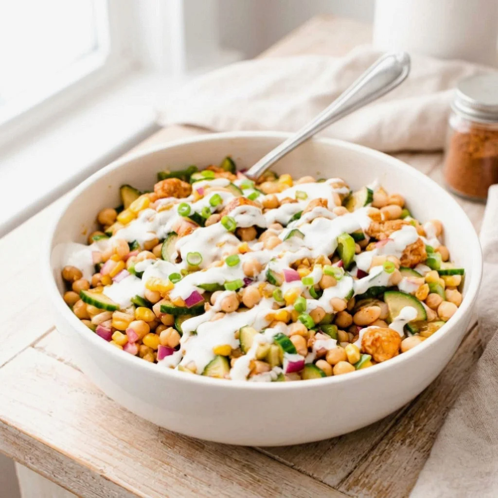 Buffalo Chicken Bean Salad